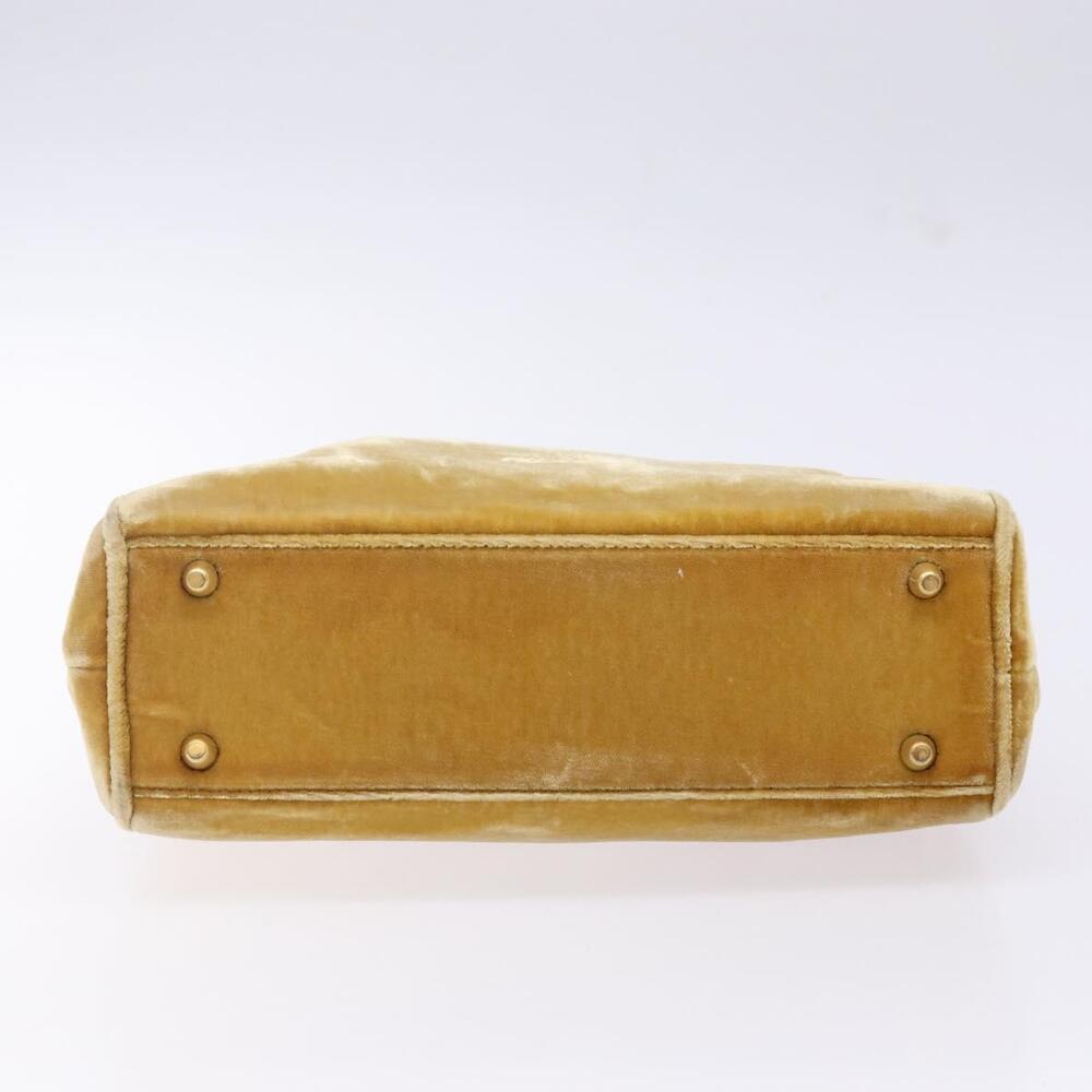 PRADA Hand Bag Velor Yellow Gold - Picture 9 of 12